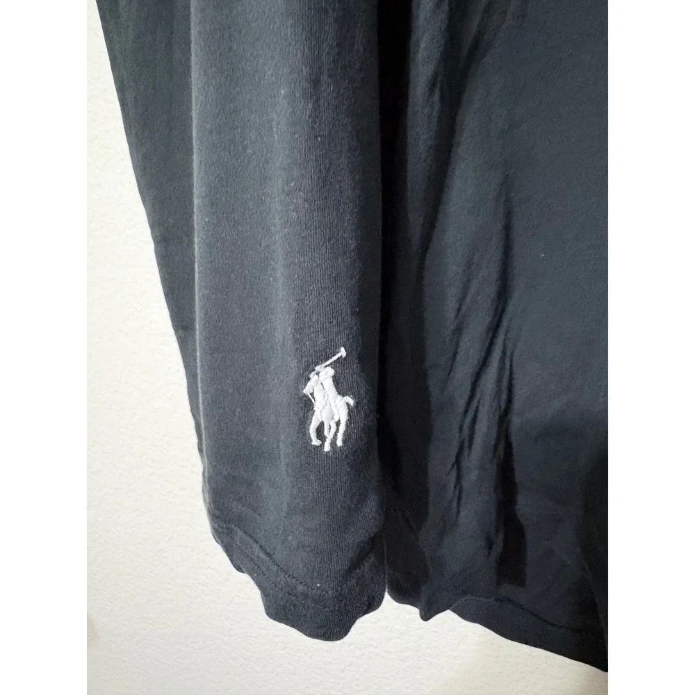 Polo Ralph Lauren Mens 3XLT Black Red Spellout Long Sleeve Hooded T-Shirt Tall